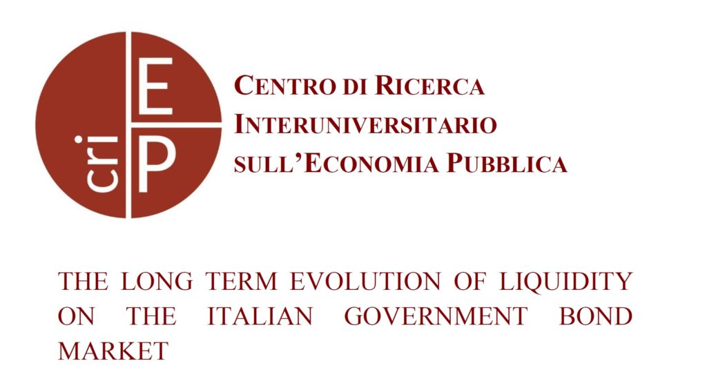 Drawing up the Report on the long term evolution of microstructural liquidity on the Italian government bond market from 2006 to 2017